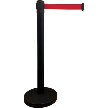 Plotový sloupek Zahrazovací sloupek s červeným páskem (černý)