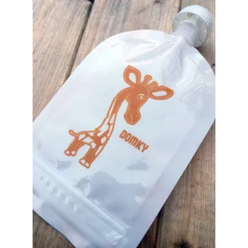 dětská jídelní sada Domky Klasická plnitelná kapsička 140 ml Žirafa