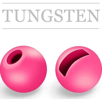 Knápek Kulička wolframová s drážkou Fluo Pink 2mm