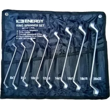 Autodílna 8 dílná sada vyhnutých očkových klíčů ENERGY