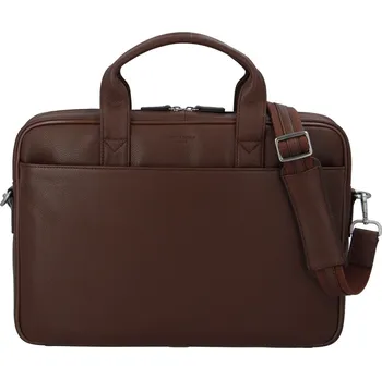 Čokoládově hnědá kožená taška Hexagona 62544 na notebook hnědá