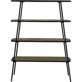 regál Černý kovovo - dřevěný policový regál Colavi - 120*35*165 cm