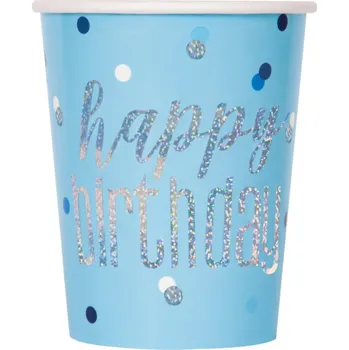 Jednorázové nádobí Papírové kelímky Happy Birthday 8ks