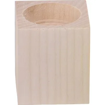 Svícen FK Dřevěný svícen - 5x5x6 cm