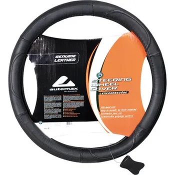 Potah na volant AUTOMAX Potah na volant 100% kůže 39-41 cm černý