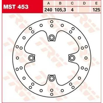 Brzdový komplet TRW MST453 brzdový kotouč, přední HONDA SH 150 i rok 09-16