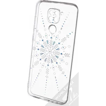Pouzdro na mobilní telefon 1Mcz Trendy Sněhová vločka TPU ochranný kryt pro Xiaomi Redmi Note 9 průhledná (transparent)