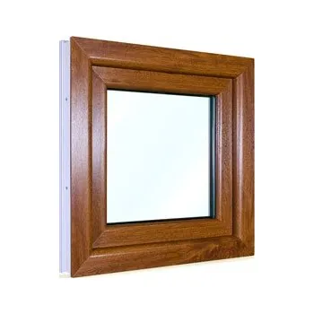 Okno Plastové okno 60x60 cm (600x600 mm) | Bílé zevnitř | Zlatý dub zvenku | Otevíravé i sklopné | Pravé | 6 komor | 80 mm