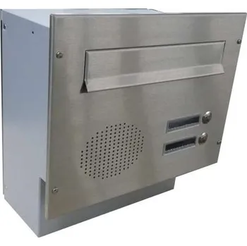 Poštovní schránka DOLS Poštovní schránka F-046 do sloupku + čelní deska s 2x zvonkem a přípravou pro HM - NEREZ