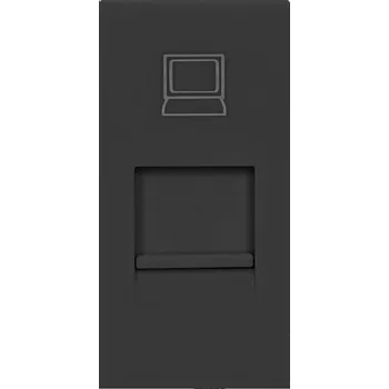 Elektrická zásuvka Výklopná elektrická vestavná zásuvka - MODULOVÝ SYSTÉM - modul 1xRJ45 černý (RJ45 modul pro vestavnou zásuvku KZAS 00050)