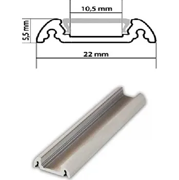 LED lišta Hliníkový profil pro led pásky 22x5,5 PLP11 (povrchový profil)