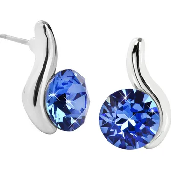 Náušnice Náušnice se Swarovski Elements tmavě modrá vlnka Sapphire