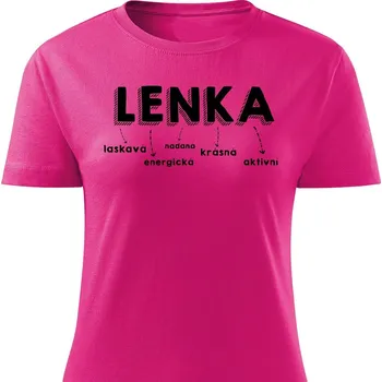Dámské tričko Dámské tričko Lenka Barva: Růžová, Velikost: XL