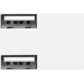 Elektrická zásuvka Výklopná elektrická vestavná zásuvka - MODULOVÝ SYSTÉM - modul USB nabíjecí 2xUSB bílý (USB nabíjecí modul 2xUSB pro vestavnou zásuvku KZAS 00050)