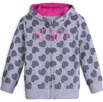 Mikina pro holčičky VENERE SRDÍČKA šedá Velikost: 86