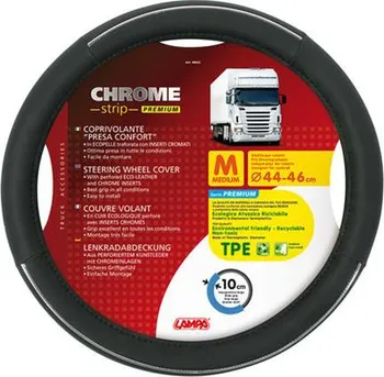 Potah na volant Lampa Crome-Strip Premium 44-46 cm černý