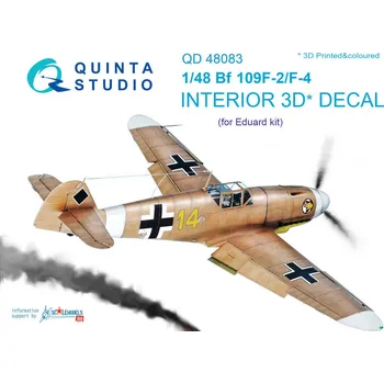 Plastikový model Quinta studio 1/48 Bf 109F-2/F-4 3D Print&colour Interior (EDU)