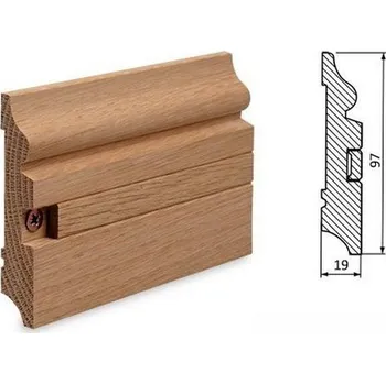Podlahová lišta NOVÁK Podlahová - soklová lišta 97x19M dub surový DU9719M