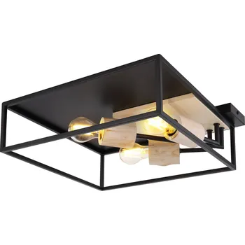 Globo 15477D1 | HAGAR stropní svítidlo | 3x E27 | černá | Š: 44 cm |