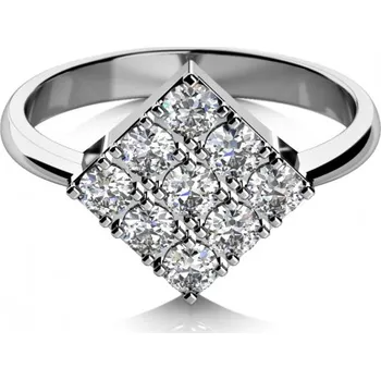 Šperk Couple, Zajímavý prsten Mia, bílé zlato se zirkony, vel. 52, prům. 16.6 mm, 585-68-1-0594.1B00.0.52.001