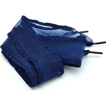 Tkaničky do bot Saténové tkaničky s ozdobným okrajem, jeden pár - Tmavě modré, 120 cm