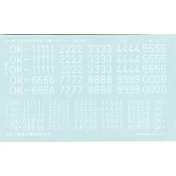 Plastikový model 1:72 Čísla a písmena na kluzáky (bílá)
