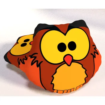 Dekorativní polštářek Dětský polštářek Sovička - hnědá