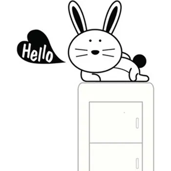 Samolepící dekorace Samolepka na vypínač "Zajíc" 14x11 cm