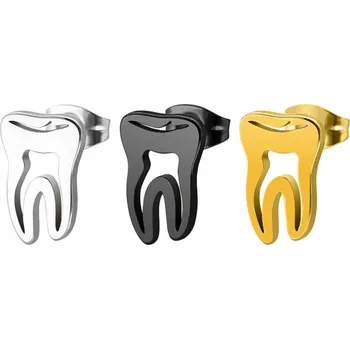 Souprava šperků Pusety zoubky ve třech barevných variantách z chirurgické oceli - Povrchová úprava Černá galvanizace VL 086