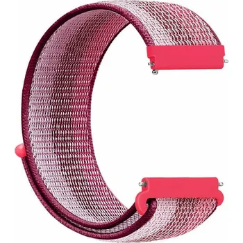 Příslušenství k chytrým hodinkám eses Nylonový řemínek na suchý zip - Červený proužek, 22 mm