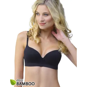 Dámské spodní prádlo GINA dámské podprsenka vyztužená, vyztužené, bezešvé Eco Bamboo 07017P černá 85B