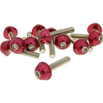 Spojovací materiál motoru Vparts Sada šroubů 12ks alu hlava červená - M6x30 VC21227