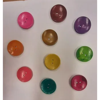 Knoflík Dřevěný dekorační knoflík 3cm fuchsiový (Dřevěný dekorační knoflík 3cm fuchsiový)