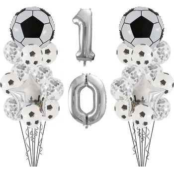 Balónek Balónkový set Fotbal, 10.narozeniny, 26 ks