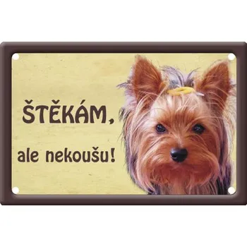 Plechová cedule Smal Výstražná cedule: Yorkšírský teriér II