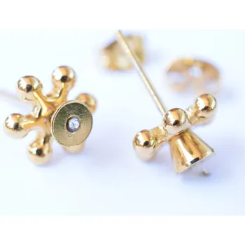 Souprava šperků Pusety kytičky z chirurgické oceli a zlaté galvanizaci VL 082