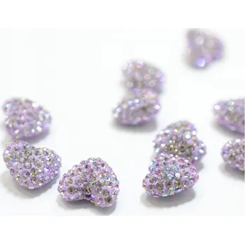 Korálek Šatonové srdce menší Crystal Vitrail LIght 9 x 10,5mm polovrtané AB 036