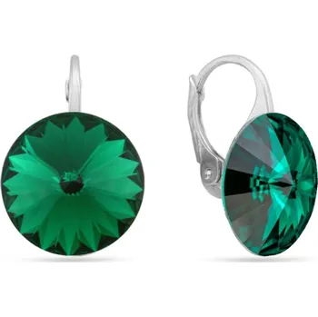 Náušnice Náušnice zelené Rivoli se Swarovski Elements Sweet Candy KA112214EM Emerald 14 mm