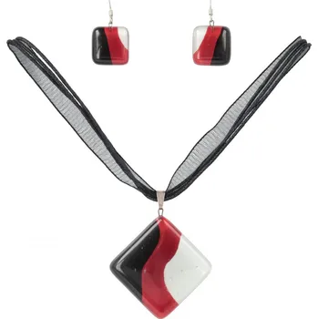 Souprava šperků Souprava skleněných šperků červená SOU0905