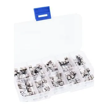 Autopojistky Sada trubičkových pojistek, 5x20mm, rychlá F, 10 typů, 100 kusů
