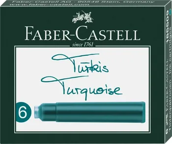 Náplň do psacích potřeb Faber-castell Bombičky inkoustové krátké 6 ks tyrkysové