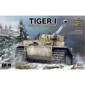 Plastikový model Ryefield model German Tiger I Early Production Wittmann's Tiger with full interior and clear parts with workable tracks 1/35