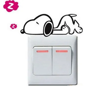 Samolepící dekorace Samolepka na vypínač "Spíci Snoopy" 13x8 cm