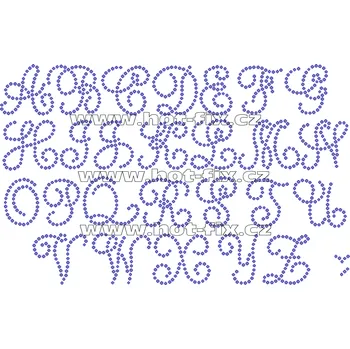 nažehlovací hot-fix kamínkový potisk na textil písmena abecedy, výška cca 3,2cm barva kamenů - písmena: polobroušené kameny barva 101 Crystal /stříbrná, písmeno: písmeno N