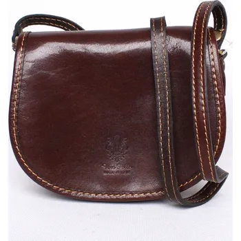 Kabelka Dámská malá kožená crossbody kabelka MINI tmavěhnědá | KabelkyproVas.cz