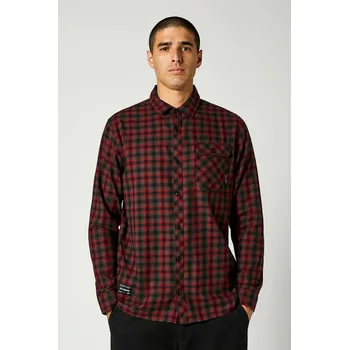 Pánská košile košile pánská FOX Reeves Ls Woven, Black/Red - XXL