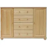 KD120 dřevěná komoda z masivní borovice Drewmax (Kvalitní nábytek z borovicového masivu)