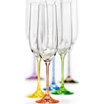 Sada 6 ks sklenic na sekt Rainbow barevné 190 ml