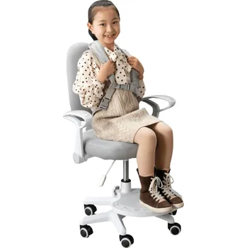 Nábytek Rostoucí židle s podnoží a šlemi, šedá/bílá, ANAIS