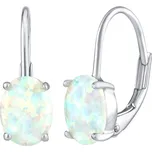 Stříbrné náušnice s bílým opálem